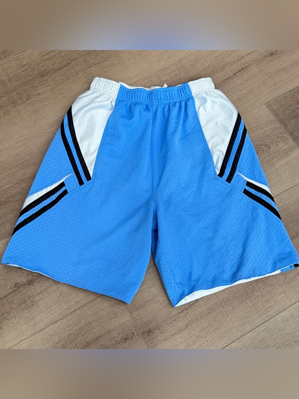 Men’s Basketball Shorts 28” Waist Blue White Reversible Dazzle Drawstring